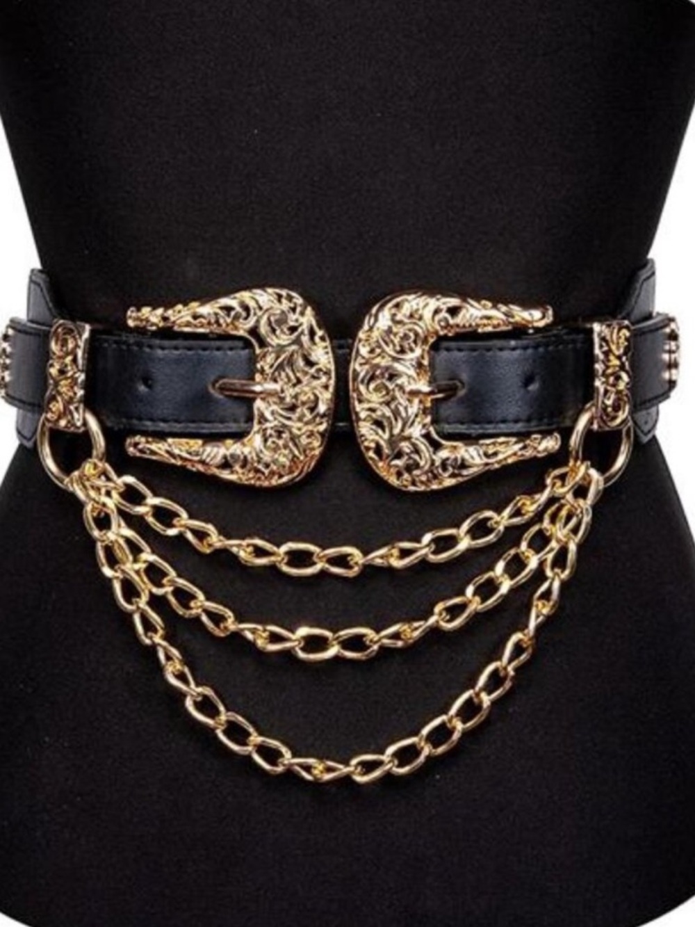 Waist Belt | Gold Alloy Buckle, Hidden Snap Closure - Vegan Leather